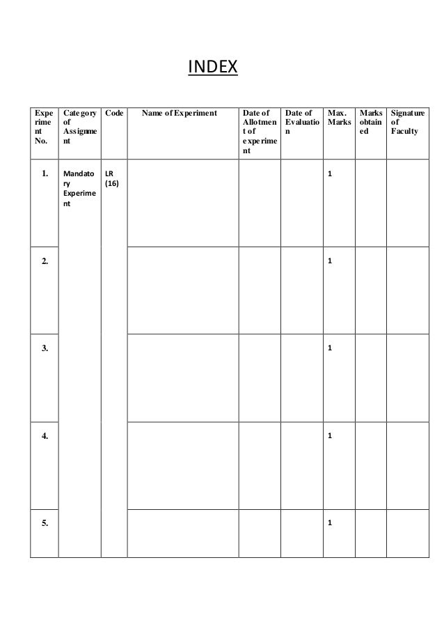 index page