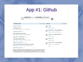 App #1: Github
 