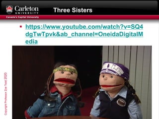 Three Sisters
§ https://www.youtube.com/watch?v=SQ4
dgTwTpvk&ab_channel=OneidaDigitalM
edia
CopyrightProfessorZoeTodd2020
 