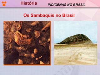 História Os Sambaquis no Brasil INDÍGENAS NO BRASIL 