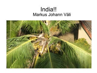 India!! Markus Johann Väli 
