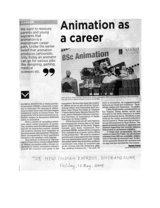 BSc Animation Of Manipal