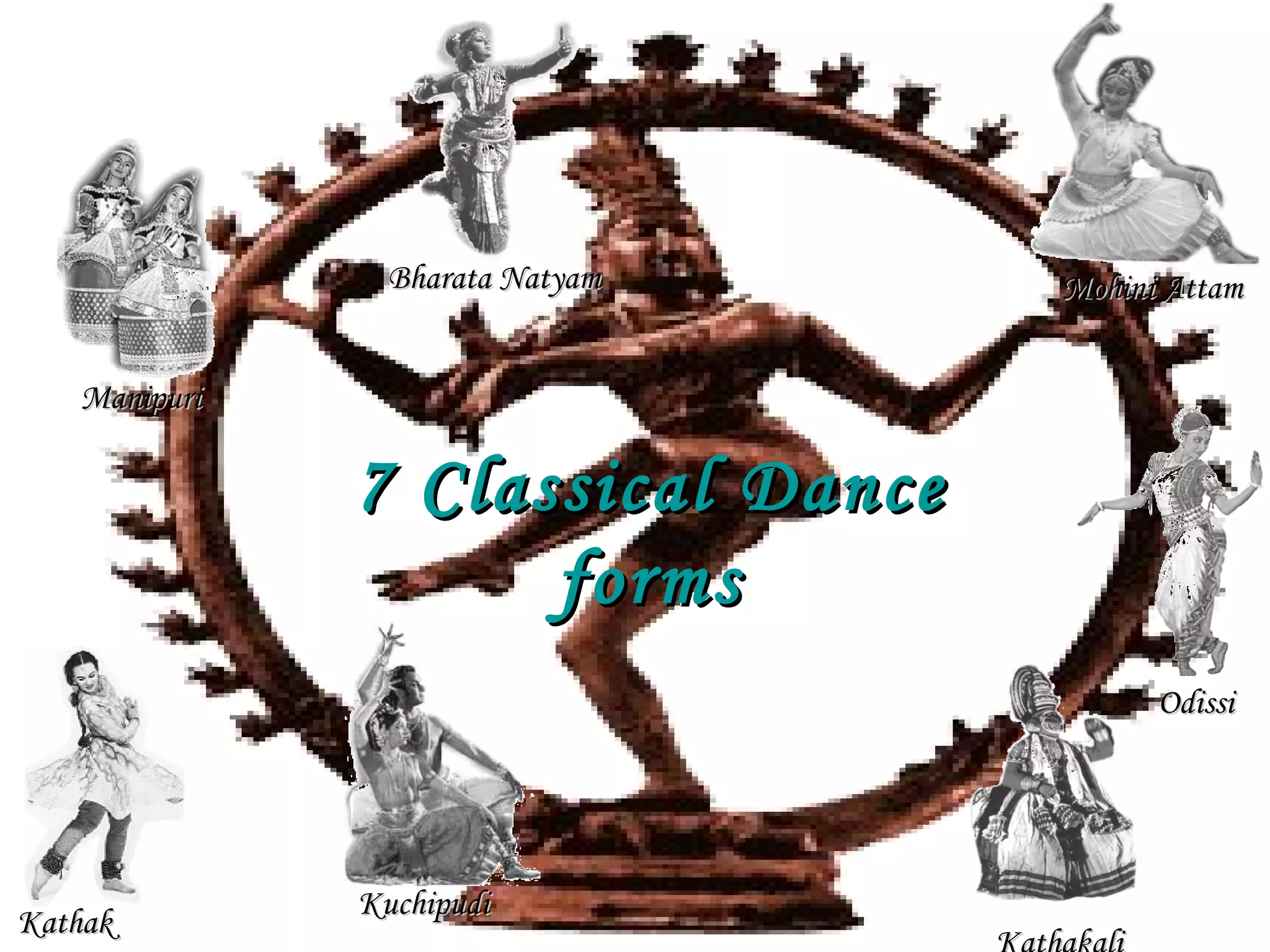 Manipuri Bharata Natyam Odissi Mohini Attam Kuchipudi Kathakali Kathak 7 Classical Dance forms 