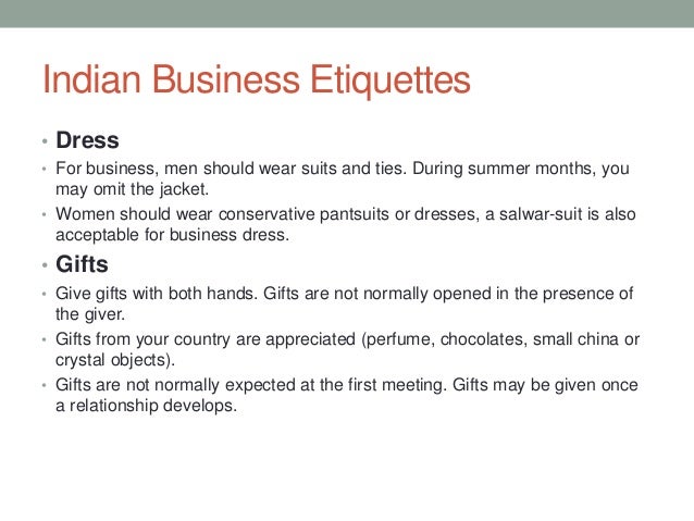 Indian Business Etiquettes and Its Culture.