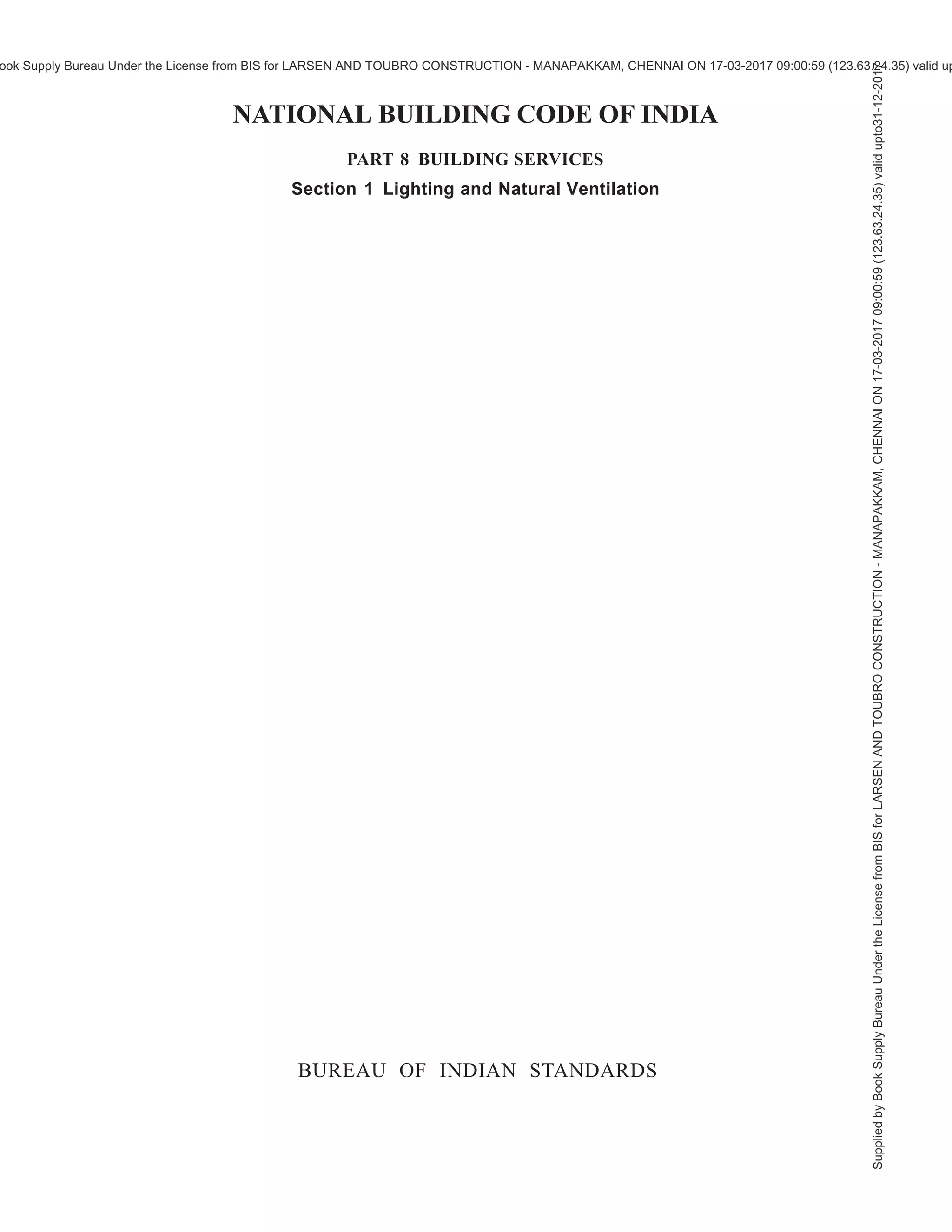 74 NATIONAL BUILDING CODE OF INDIA 2016
4017 : 1992 Specification for carpenters
squares (first revision)
4095 : 1991 Specification for pincers
(second revision)
4183 : 1967 Specification for metal
hand rammers
4184 : 1967 Specification for steel
wheel barrows (with two
wheels)
4508 : 1992 Specification for open
ended slugging wrenches
(spanners) (first revision)
4915 : 1968 Specification for welders
chipping hammer
5066 : 1969 Specification for glass
pliers
5067 : 1969 Specification for fencing
pliers
5087 : 1969 Specification for wire
stripping pliers
5098 : 1969 Specification for cross cut
and rip saws
5123 : 1969 Specification for tenon and
dovetail saws
5169 : 1986 Specification for hack-saw
frames (first revision)
5200 : 1998 Specification for bolt
clippers (first revision)
5658 : 1990 Specification for snipenose
pliers (first revision)
5663 : 1970 Specification for brick and
mason’s chisels
5684 : 1970 Specification for pipe vices
(chain type)
5697 : 1970 Specification for ripping
chisels
5889 : 1994 Specification for vibratory
plate compactor (first
revision)
5890 : 2004 Mobile hot mix asphalt
plants, light duty —
Requirements (first
revision)
5891 : 1970 Specification for hand-
operated concrete mixer
5995 : 1971 Specification for pipe grip
pliers
6007 : 1971 Specification for pipe vices
(hinged type)
6078 : 1986 Specification for Lineman’s
pliers (second revision)
6087 : 1971 Specification for metal
cutting shears
6118 : 1991 Specification for multiple
slip joint pliers (first
revision)
6149 : 1984 Specification for single
ended open jaw adjustable
wrenches ((first revision)
6375 : 1991 Specification for wood
splitting wedges (first
revision)
6389 : 1998 Specification for
combination wrenches with
equal openings (second
revision)
6428 : 1972 Specification for pile frame
6430 : 1985 Specification for mobile air
compressor for construct-
ion purposes (first revision)
6433 : 1972 Specification for guniting
equipment
6546 : 1989 Specification for claw
hammers (first revision)
6836 : 1973 Specification for hand
snaps and set-ups for solid
rivets
6837 : 1973 Specification for three
wheel type pipe cutter
6841 : 1973 Specification for wrecking
bars
6861 : 1973 Specification for engineers’
scrapers
6881 : 1973 Specification for link type
pipe cutters
6891 : 1973 Specification for
carpenter’s auger bits
6892 : 1973 Specification for black-
smith’s brick-iron
7041 : 1973 Specification for
carpenter’s plain brace
7042 : 1973 Specification for
carpenter’s ratchet brace
7077 : 1973 Specification for bending
bars
7958 : 1976 Specification for hand vices
8202 : 1999 Specification for car-
penter’s wooden bodied
planes (first revision)
IS No. Title IS No. Title
Supplied
by
Book
Supply
Bureau
Under
the
License
from
BIS
for
LARSEN
AND
TOUBRO
CONSTRUCTION
-
MANAPAKKAM,
CHENNAI
ON
17-03-2017
09:00:59
(123.63.24.35)
valid
upto31-12-2017
ook Supply Bureau Under the License from BIS for LARSEN AND TOUBRO CONSTRUCTION - MANAPAKKAM, CHENNAI ON 17-03-2017 09:00:59 (123.63.24.35) valid up
 