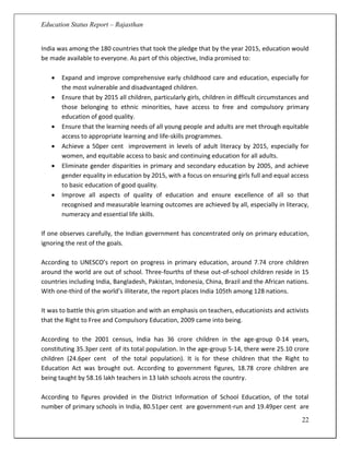 India state education report - rajasthan | PDF
