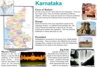 Himachal Pradesh
Vice Regal Lodge
The Viceregal Lodge of Shimla is a heritage building that is situated on the
Observatory Hill of Shimla. This building originally used to be the dwelling
hub of the then Viceroy of India Lord Dufferin. It
was the center of important decision making
earlier like the historic Shimla conference of
1945 as well as the 1947 decision of partitioning
India into Pakistan and Bangladesh.
Tabo Monastery
"Ajanta of the Himalayas", is popularly known, was founded in 996A.D.
Located at an altitude of 3050 m, it offers
magnificent views of the valley below. The
monastery temples houses a priceless
collection of manuscripts and Buddhist
scroll paintings, exquisite statues in
stuccos, frescos and murals depicting tales
from the Mahayana Buddhist Pantheon.
Masroor Temple
The famous 15 monolithic rocks
cut temples in the indo-aryan
style, richly carved. The main
Shrine contains three stone
images of Lord Ram, his brother
Lakshman and wife Sita. Located
about 40 kms from Dharamshala.
Kangra Fort
The Kangra Fort is located 20
kilometers from the town of
Dharamsala on the outskirts
of the town of Kangra. The
fort dates back to 1009 AD.
It is the largest fort in the
Himalayas and probably the
oldest dated fort in India.
 