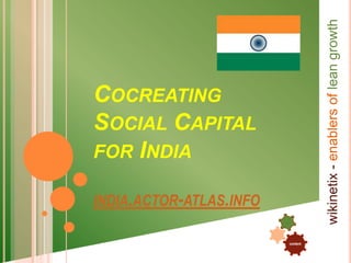 content
.
.
wikinetix-enablersofleangrowth
COCREATING
SOCIAL CAPITAL
FOR INDIA
INDIA.ACTOR-ATLAS.INFO
 