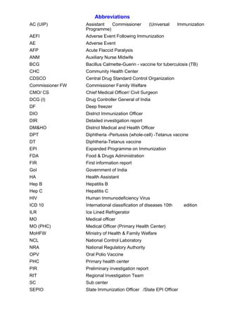 Afp Goi India AEFI guidelines final draft document | PDF