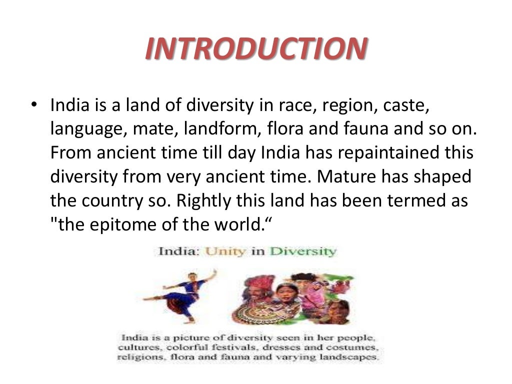 India a land of diversity