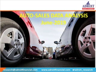 AUTO-SALES DATA ANALYSIS
June-2019
 