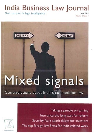 Intelligence Report From India Business Law Journal