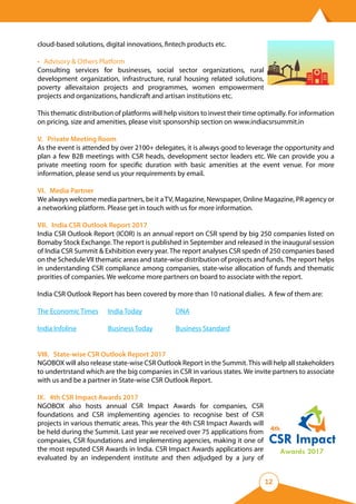 India CSR Summit and Exhibition 2017-Pre-Event Brochure | PDF