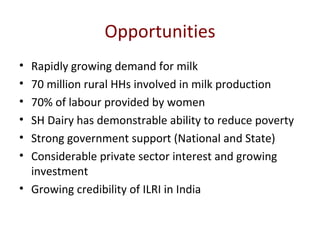 Update on smallholder dairy value chain development in India