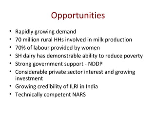 Update on smallholder dairy value chain development in India