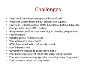 Update on smallholder dairy value chain development in India