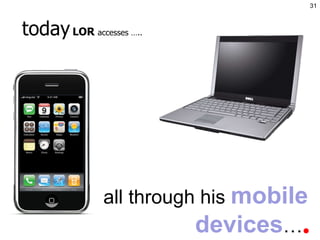 today   LOR  accesses ….. all through his  mobile devices …. 
