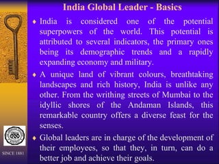 Dr.C.Muthuraja's Presentation on India Emerging as Global Leader