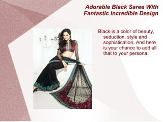 Adorable Black Saree With Fantastic Incredible Design ,[object Object]