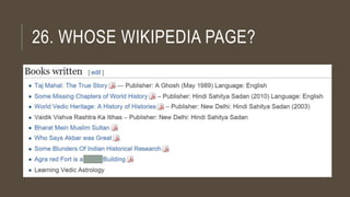26. WHOSE WIKIPEDIA PAGE?
 