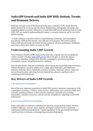 India GDP Growth and India GDP 2025: Outlook, Trends, and Economic ...