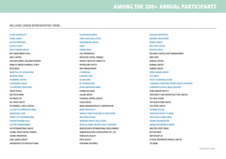 Among the 200+ annual participants


Including senior representatives from...


Accor Hospitality                          Hilton Worldwide                            R.Raheja Properties
Ahuja Group                                Hines India Real Estate                     Rakindo Developers
Alay Enterprises                           Hiranandani Group                           Ramky Group
Alpha G:Corp                               Hirco                                       Red Fort Capital
Anglo Indian Group                         Homex India                                 Redevco India
APG Investments Asia                       ICICI Prudential                            Reliance Capital Asset Management
ARCH Capital                               IndoStar Capital Finance                    RMZ Corp
ASK Investment Holdings Private            Infinity Infotech Parks Ltd                 Romun Capital
Bank of America Merrill Lynch              Interglobe Hotels                           Runwal Group
BCRE India                                 IREO Management                             Samraj Group
Bhartiya City Developers                   J.P Morgan                                  Shree Naman Group
Bhoruka Park                               K Raheja Corp                               SITQ India
Blumberg Capital                           KG Builders                                 South Asian Real Estate
Chatsworth India                           KG Foundations                              Standard Chartered Private Equity Advisory
Citi Property Investors                    Kotak Mahindra Bank                         Starwood Capital India Advisors
Credit Suisse                              Kumar Builders                              Sunil Mantri Realty
Deutsche Bank                              Lalani Group                                Tata Realty And Infrastructure Limited
DLF India Ltd                              Leverage Capital Group                      TCG Real Estate
Dr. Fresh Assets                           Logix Group                                 The Blackstone Group
DSP Merrill Lynch Capital                  Marutinandan Realty Corporation             The Uppal Group
E Alpha Ltd (MarshalFunds)                 MGM Hospitality                             Tishman Speyer
EMAAR MGF Land                             Miracle Group Builders & Developers         Tridhaatu Realty & Infra
Forest City International                  Molinaro Koger                              True Value Homes India
Forum Partners Asia                        Morgan Stanley Real Estate                  TRUMP Organization
GE Asset Management                        Motilal Oswal Private Equity Advisors       Unique Affordable Homes
GID International Group                    New Kolkata International Development       Walton Street India
Global Trustcapital Finance                Omkar Realtors & Developers Pvt. Ltd        Rhtym India
Godrej Properties                          Panchshil Realty                            Westcourt UK
Goel Ganga Group                           Patel Realty                                XS Real Properties Private Limited
GreenSpaces Technology Park                Portman Holdings                            Yes Bank

                                                                                                                                    ...and many more...
 