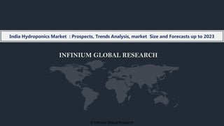 INFINIUM GLOBAL RESEARCH
© Infinium Global Research
India Hydroponics Market : Prospects, Trends Analysis, market Size and Forecasts up to 2023
 