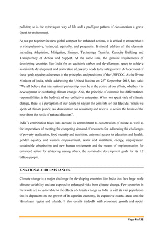 India NDC UNFCCC (2016)- example only | PDF