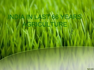INDIA IN LAST 66 YEARS
    AGRICULTURE
 