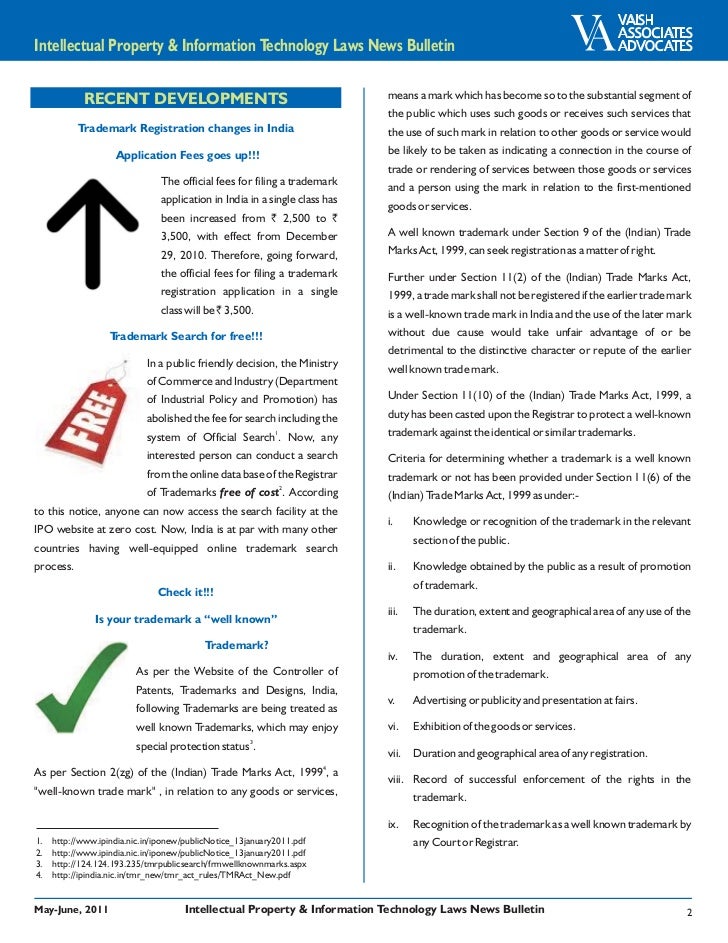 Recent Developments In Intellectual Property Law In India Recent Developments In Intellectual Property Law In India