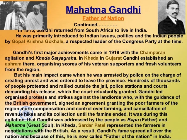 Essay on father of nation mahatma gandhi