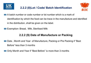 India Labelling Requirements for Pre-packaged Foods_2012 | PDF