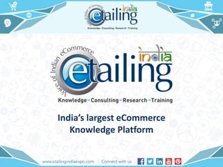 India’s largest eCommerce
Knowledge Platform
 