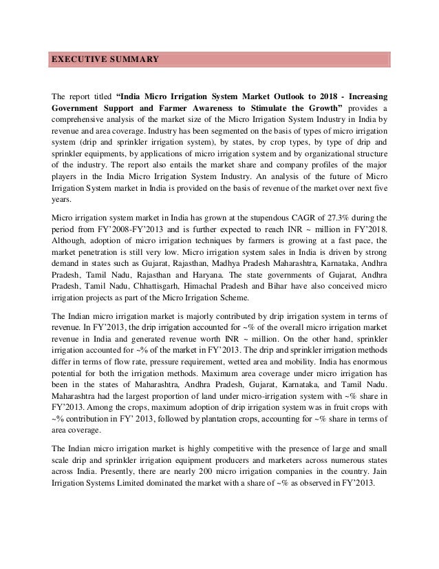 india micro irrigation system market outlook The present report analyzes the indian market for micro irrigation systems it discusses the major ongoing trends as well as the growth drivers of the industry. india micro irrigation system market outlook The present report analyzes the indian market for micro irrigation systems it discusses the major ongoing trends as well as the growth drivers of the industry.