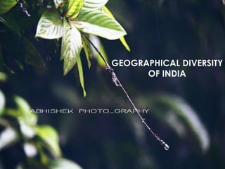 GEOGRAPHICAL DIVERSITY
OF INDIA
 