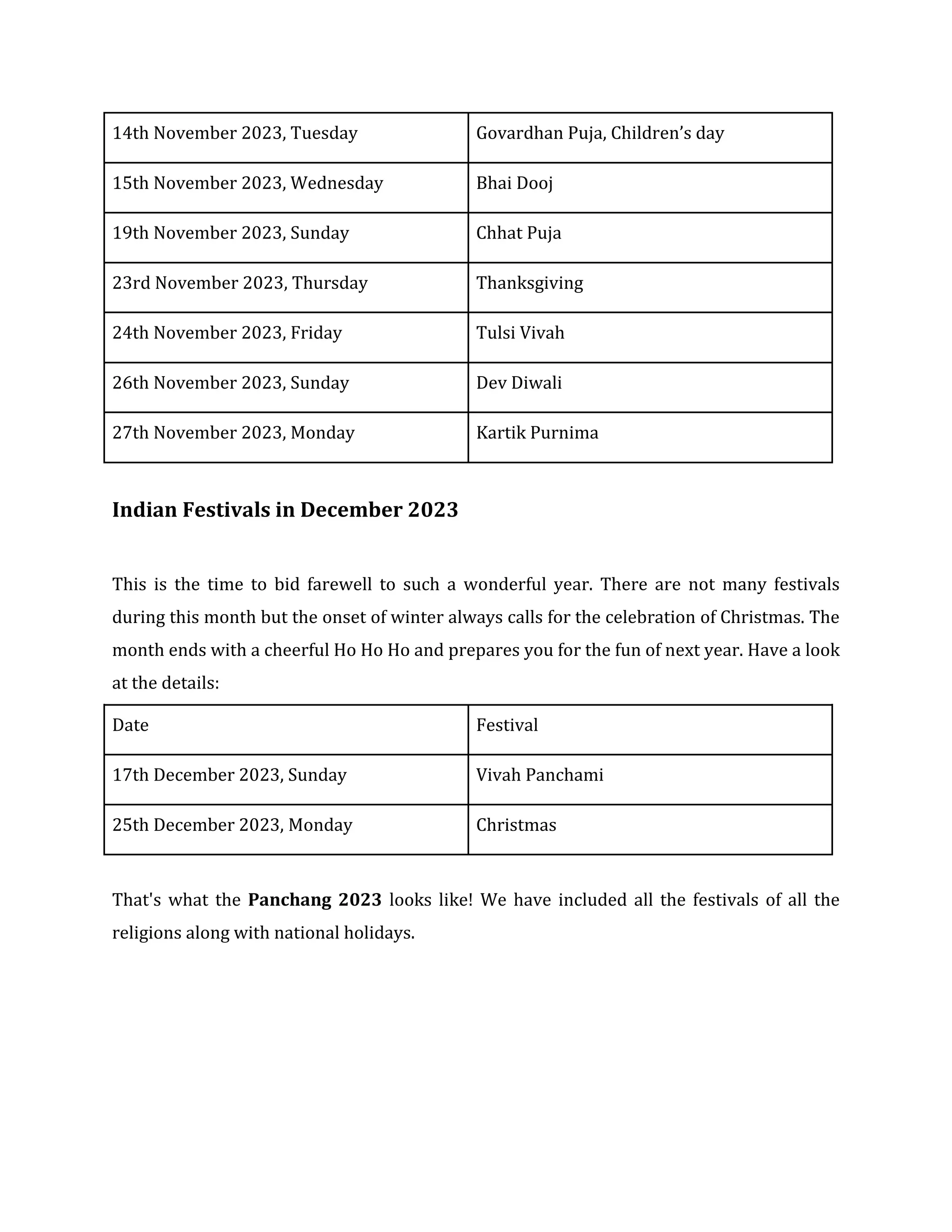 Indian Festivals and Holidays Calendar 2023 | PDF