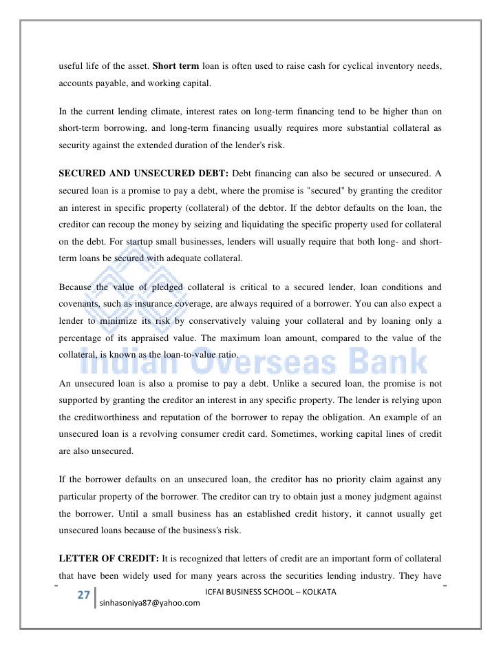 Indian Overseas Bank Sip Report Loans And Advances Management