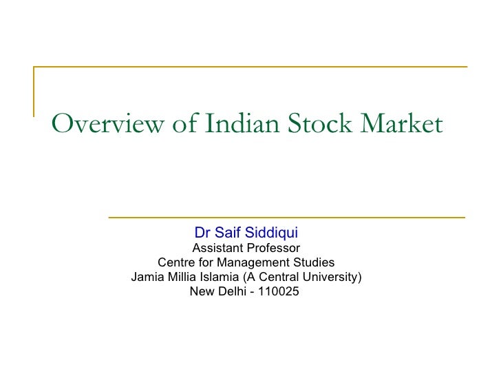 prospect of indian stock market ppt presentation