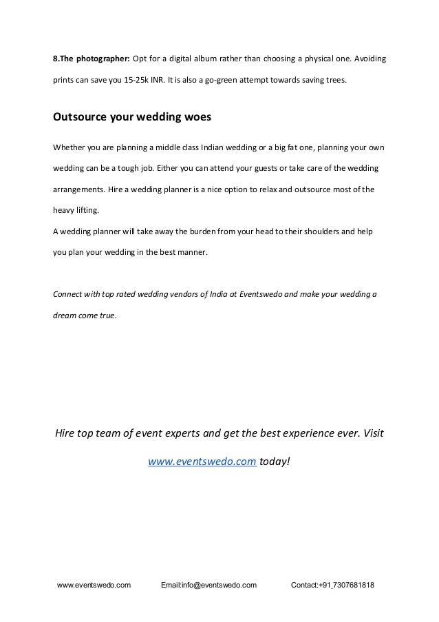 Indian Wedding Cost Breakdown Pdf Budget To Lavish Weddings