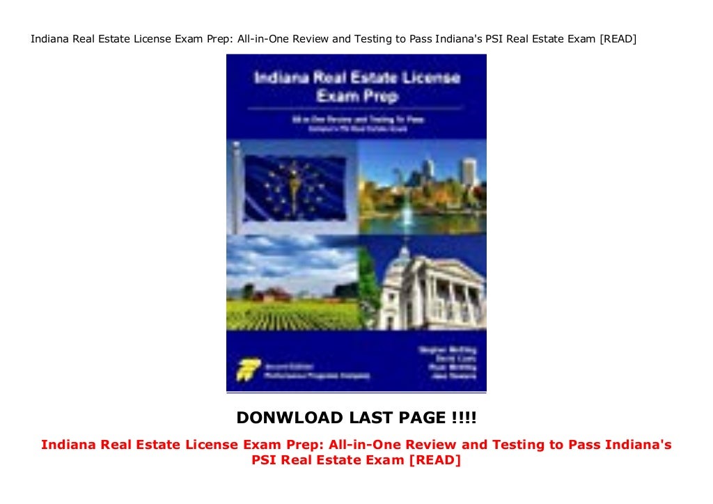 Indiana Real Estate License Exam Prep AllinOne Review and Testing