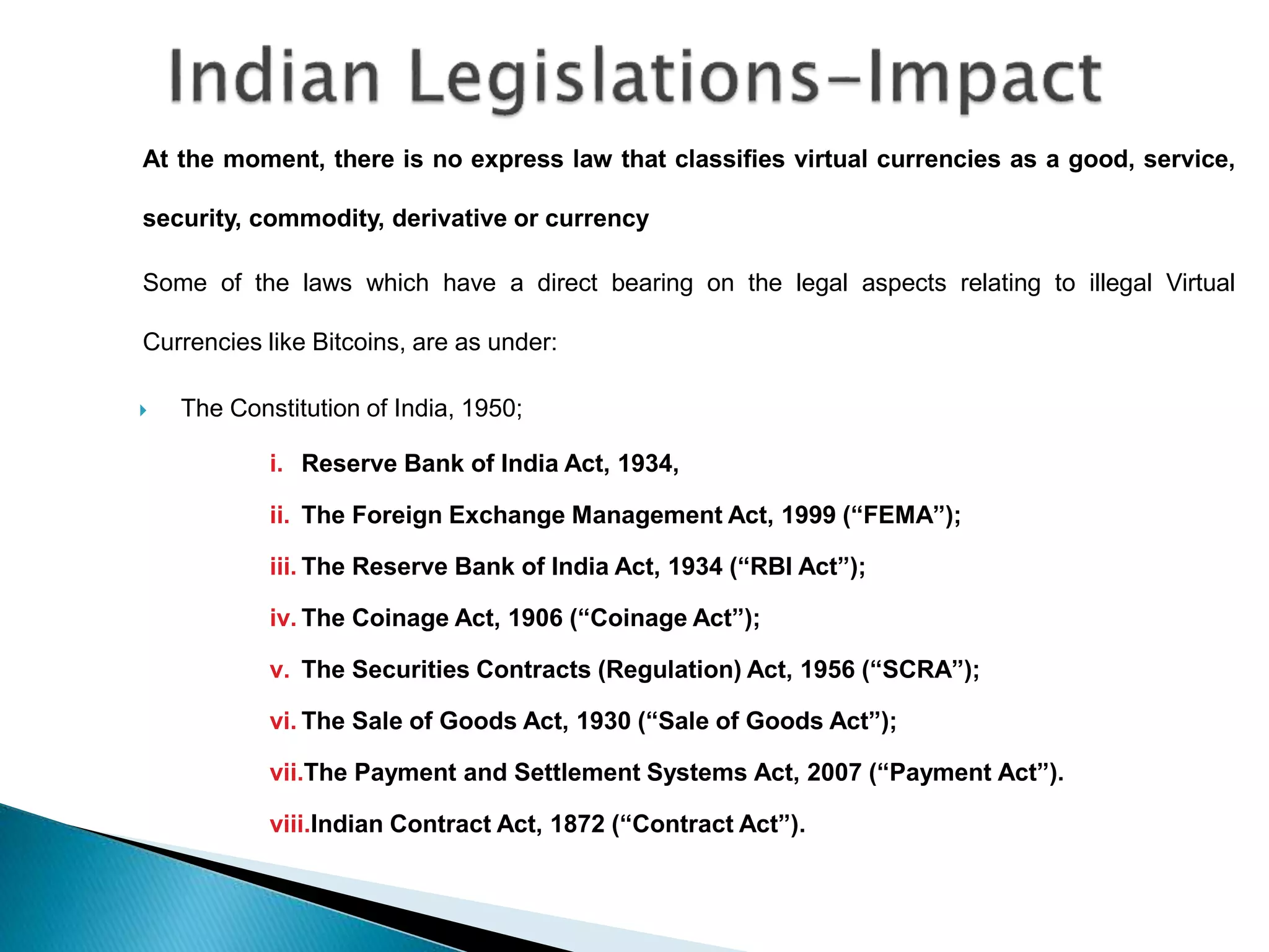 Indian approach on bitcoins, cryptocurrencies and blockchain – legal  practical perspectives | PPT