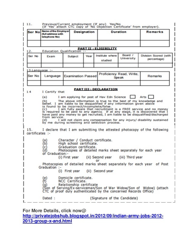 indian army havildar jobs online 2015 application form format to apply online format