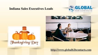 http://www.globalb2bcontacts.com
Indiana Sales Executives Leads
 