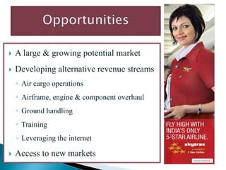  A large & growing potential market
 Developing alternative revenue streams
◦ Air cargo operations
◦ Airframe, engine & component overhaul
◦ Ground handling
◦ Training
◦ Leveraging the internet
 Access to new markets
 