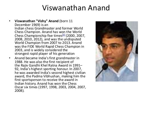 Viswanathan Anand Biography In English | indian awards presentation Viswanathan Anand Biography In English | indian awards presentation