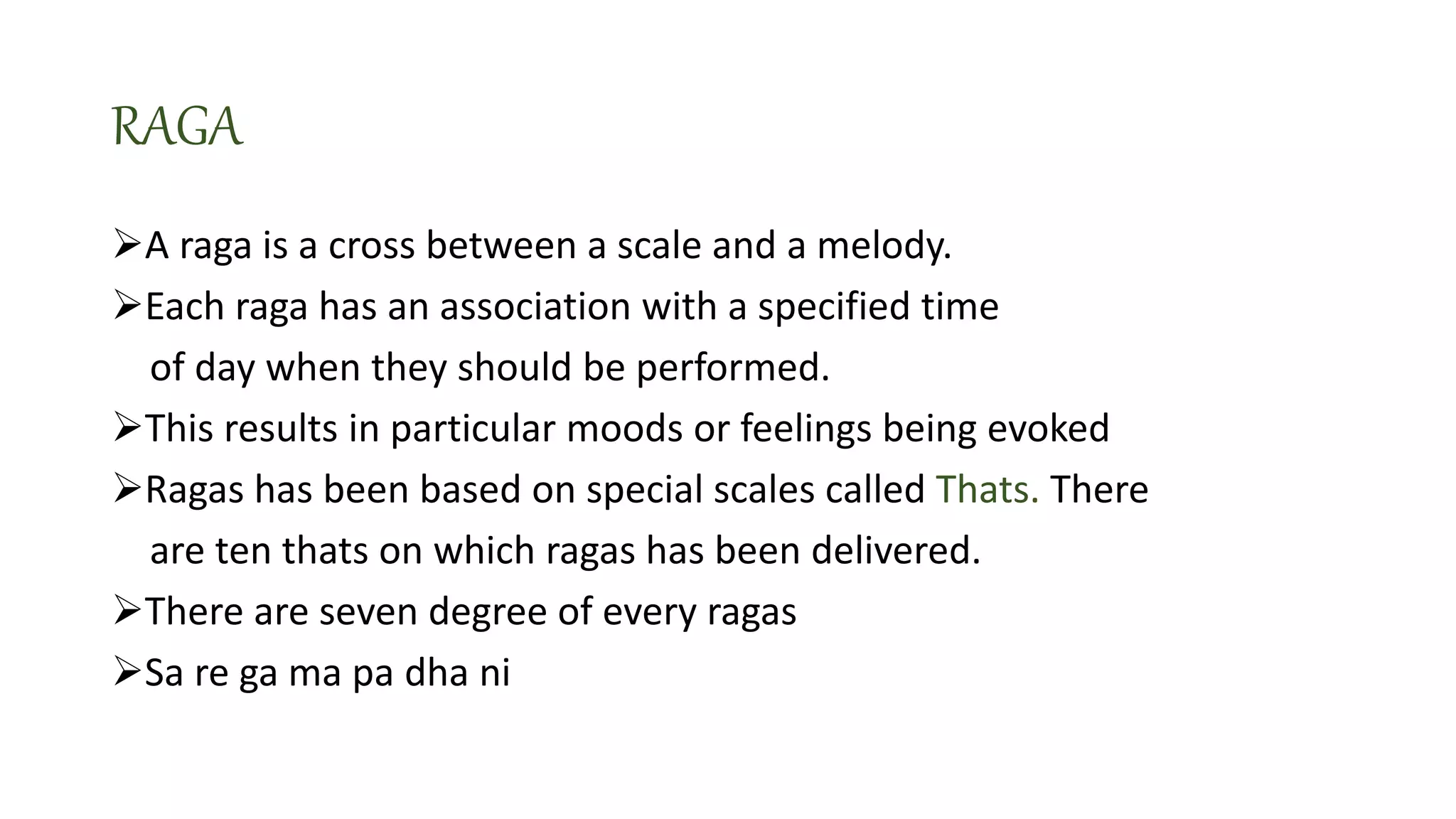 Time Wise Raga Indian classical music | PPTX