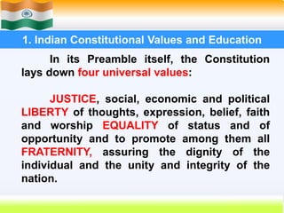 Indian constitution values and education
