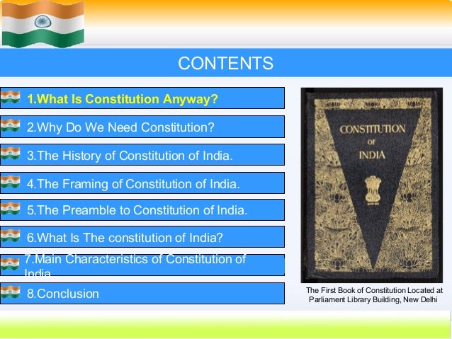 Chart Of Indian Constitution