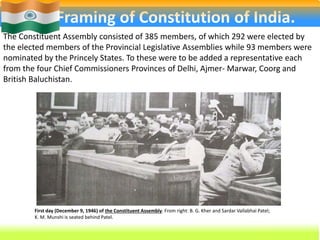 The Constituent Assembly consisted of 385 members, of which 292 were elected by 
the elected members of the Provincial Leg...