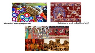 Mirror work Embroidery Gujarat Kutch mirror-work embroidered cloth
 